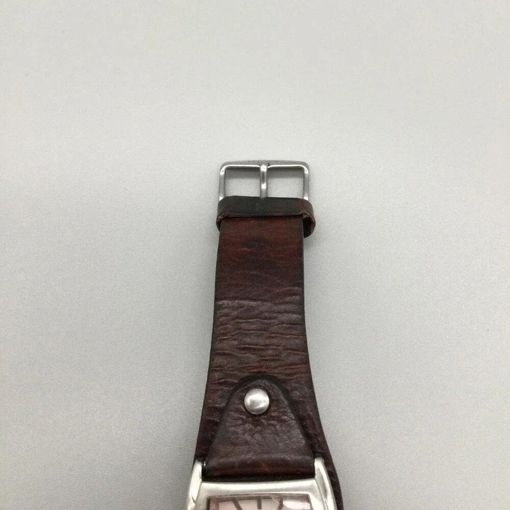 Fossil JR-8389 Womens Watch 33mm Pink Dial Leather Bund Date New Battery